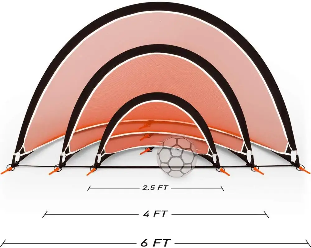 Pop Up Soccer Goal  Two Portable Soccer Nets with Carry Bag  rebounder goal football net
