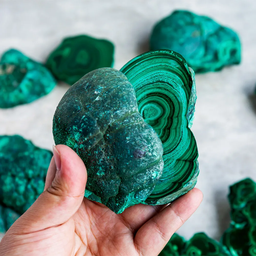 Wholesale  Raw Malachite Freefrom Slab Decorative for Crystal Beads Necklace