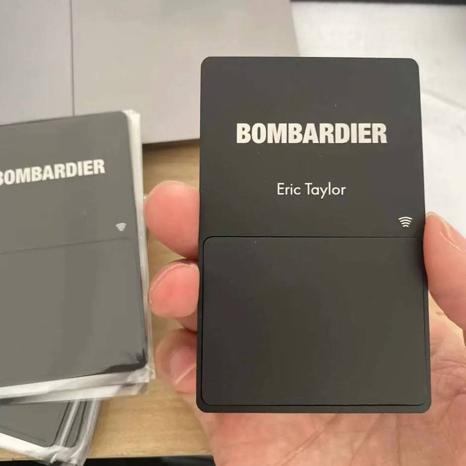 factory price NFC Chip Invisible Hybrid Black NFC Metal Business Card for social media sharing