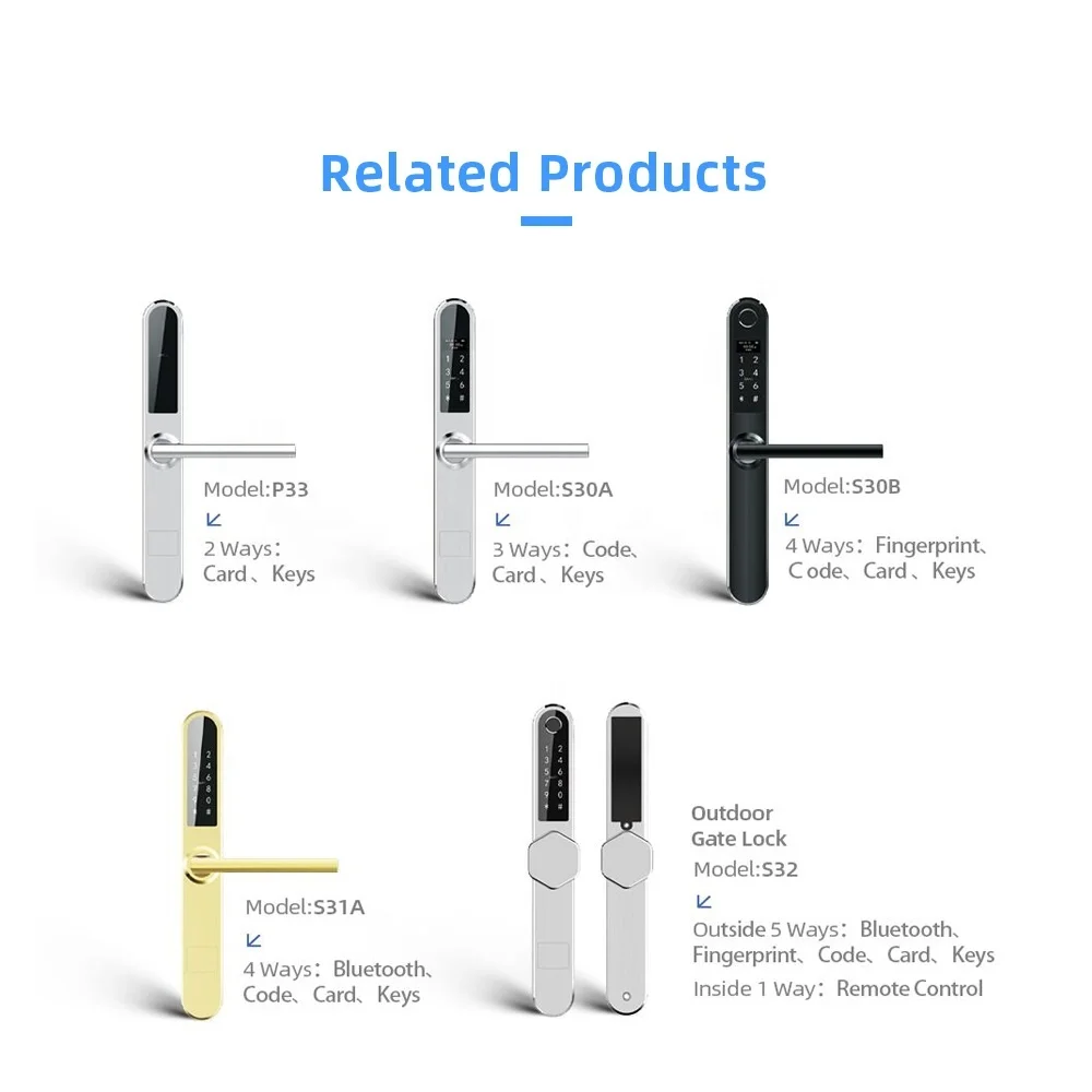 Wifi BLE Remote Control Smart Mortise Cylinder Lock For Aluminum Door