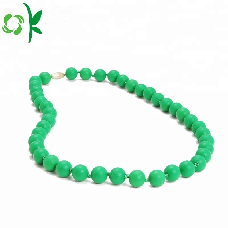 OKSILICONE Wholesale Silicone Bead Bracelet Soft Wristband Baby Teething Chewing Bead Toy Rubber Wrist Band for Kids
