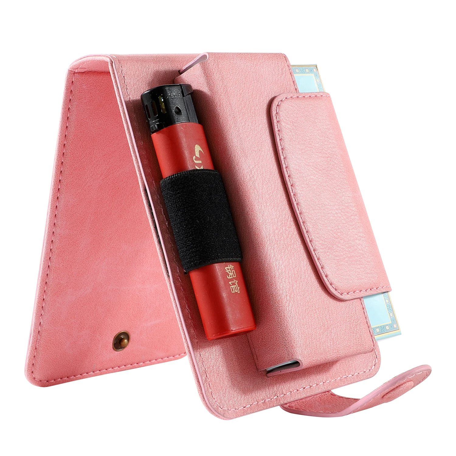 
Tobacco Box Multifunctional Easy Carrying Pu leather Cigarette Box Wallet Case with Cards Slots for Men or Women 