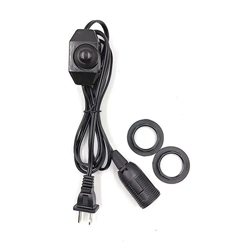 1.8m American Standard Wire 110V American Standard Flat Plug with Hole with Dimmer Switch E12 full tooth lamp head Double Ring