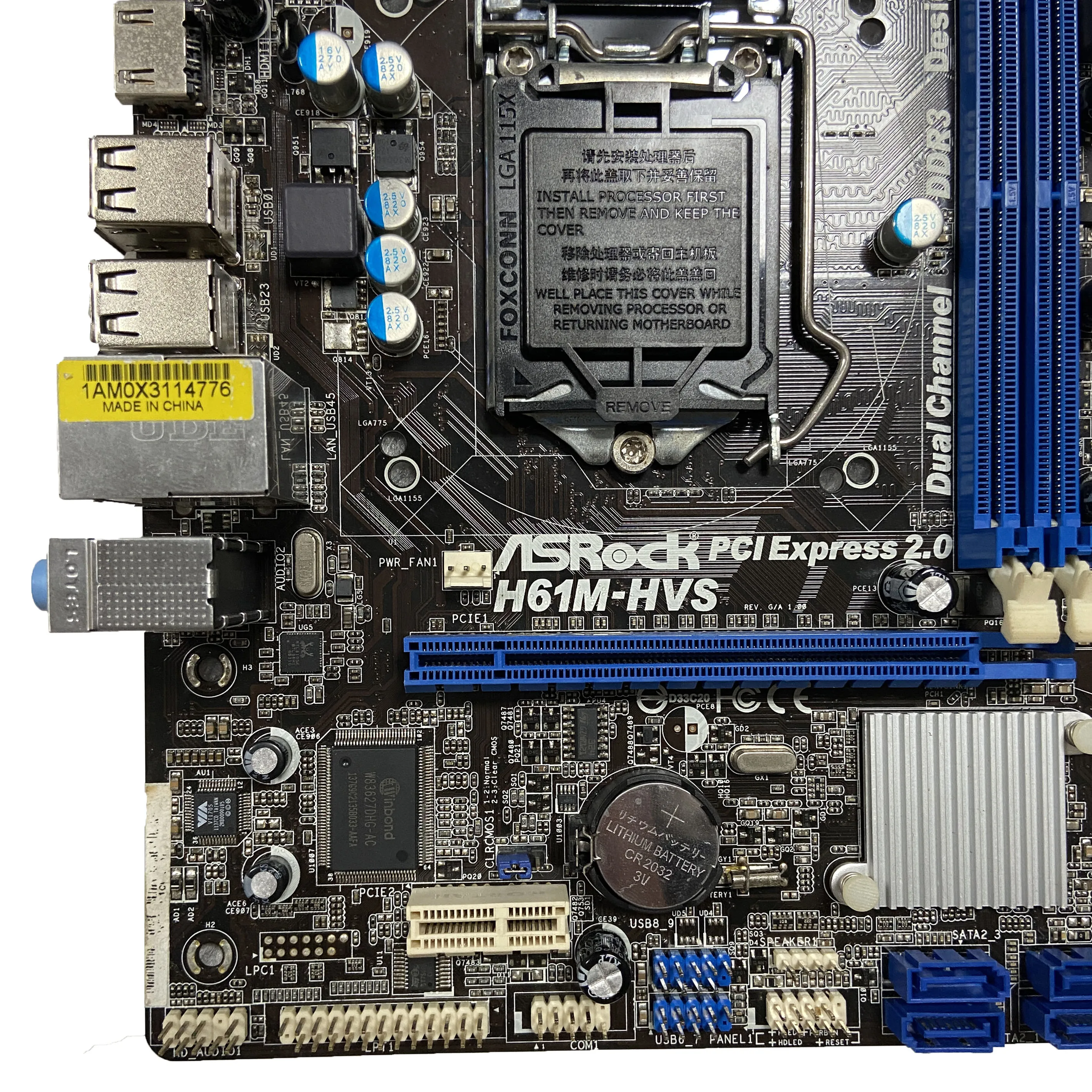 Motherboard H61M-HVS with Inter H61 LAG 1155 16GB DDR3 for desktop computer motherboard