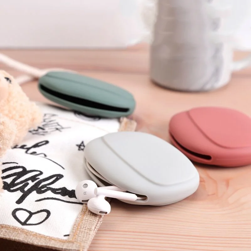 Portable Wired Headset Storage Bag Mini Cable Organizer Case Easy Carrying Silicone Headphone Organizer