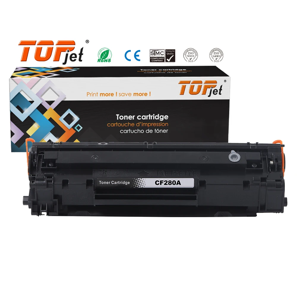 Topjet CF280A 80A 280A CF280 Premium Printer Cartridge Laser Toner Compatible For HP LaserJet Pro 400 M401 a/d n dn dw M425dn