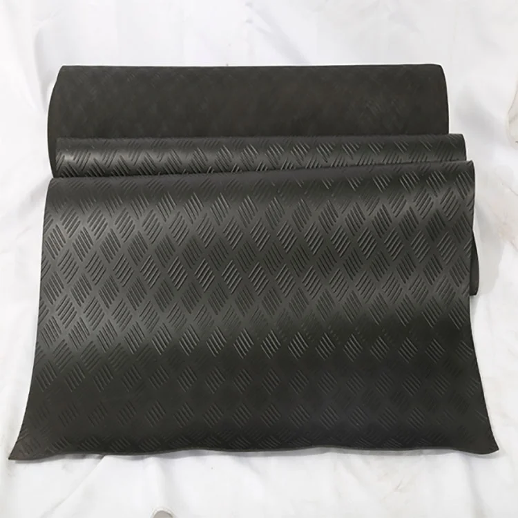 3-6mm Outdoor Fire Proof Floor Protection Checker Plate Rubber Matting