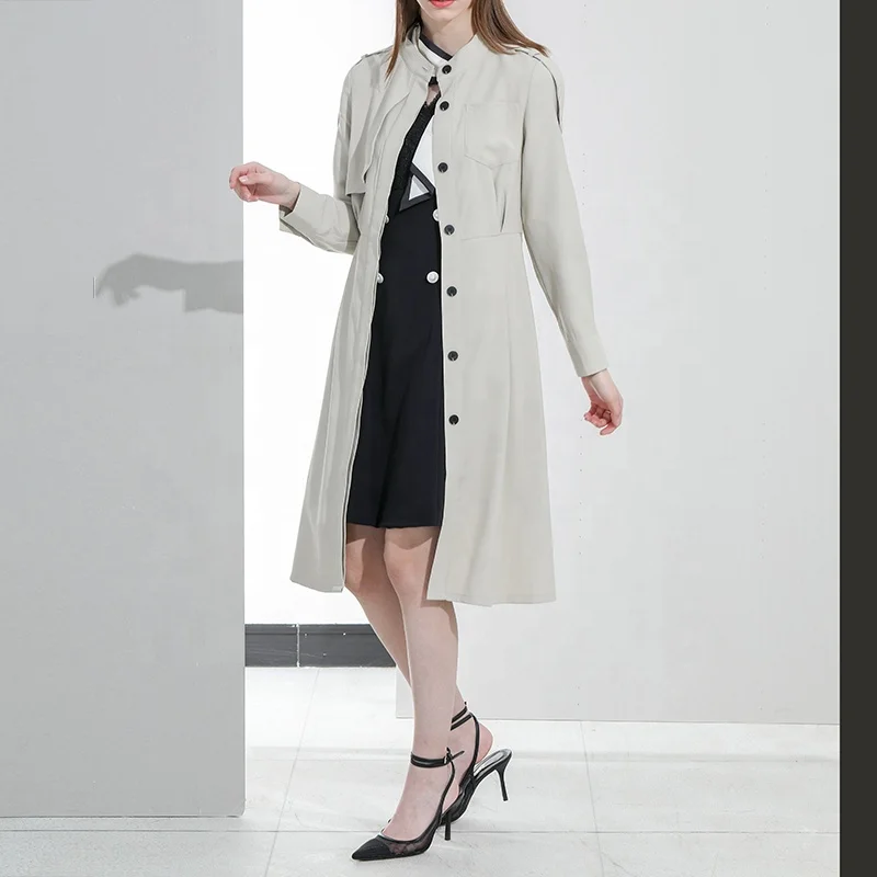 Huiquan Knee Length Trench Women Italy Whole Sale 2021 Bottoms Free Size Cut And Sew A Line Mid Price In Casual