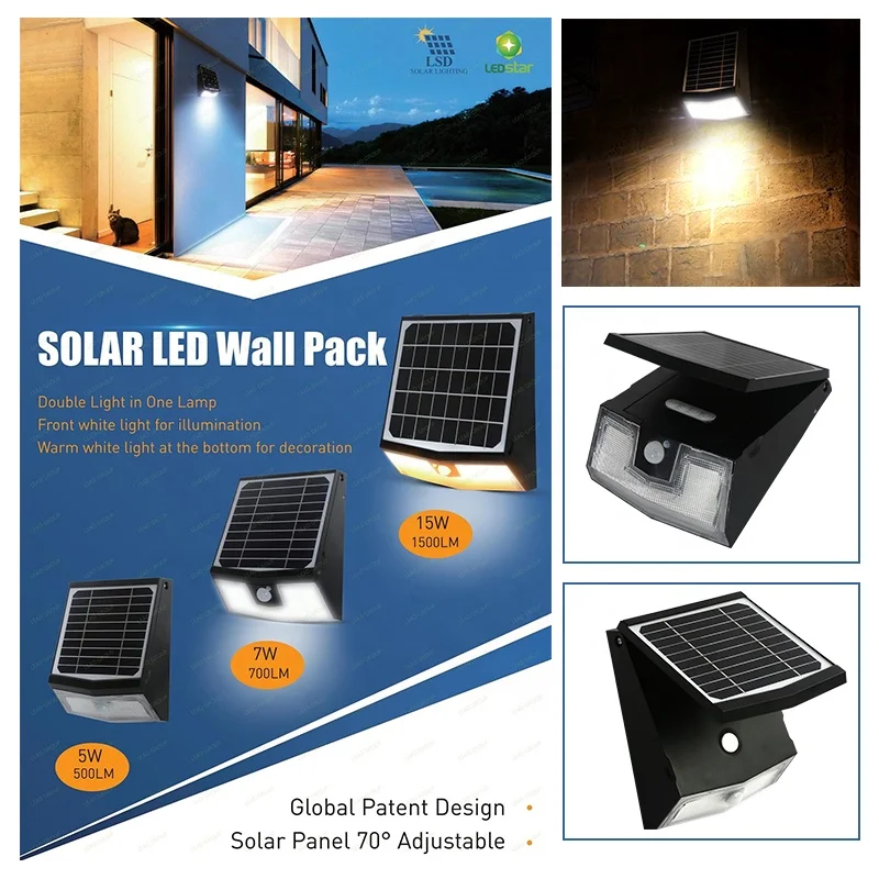 Наружный светодиодный настенный светильник на солнечной батарее, большая мощность, регулируемый, для сада, с дистанционным управлением, режимы работы «сделай сам»