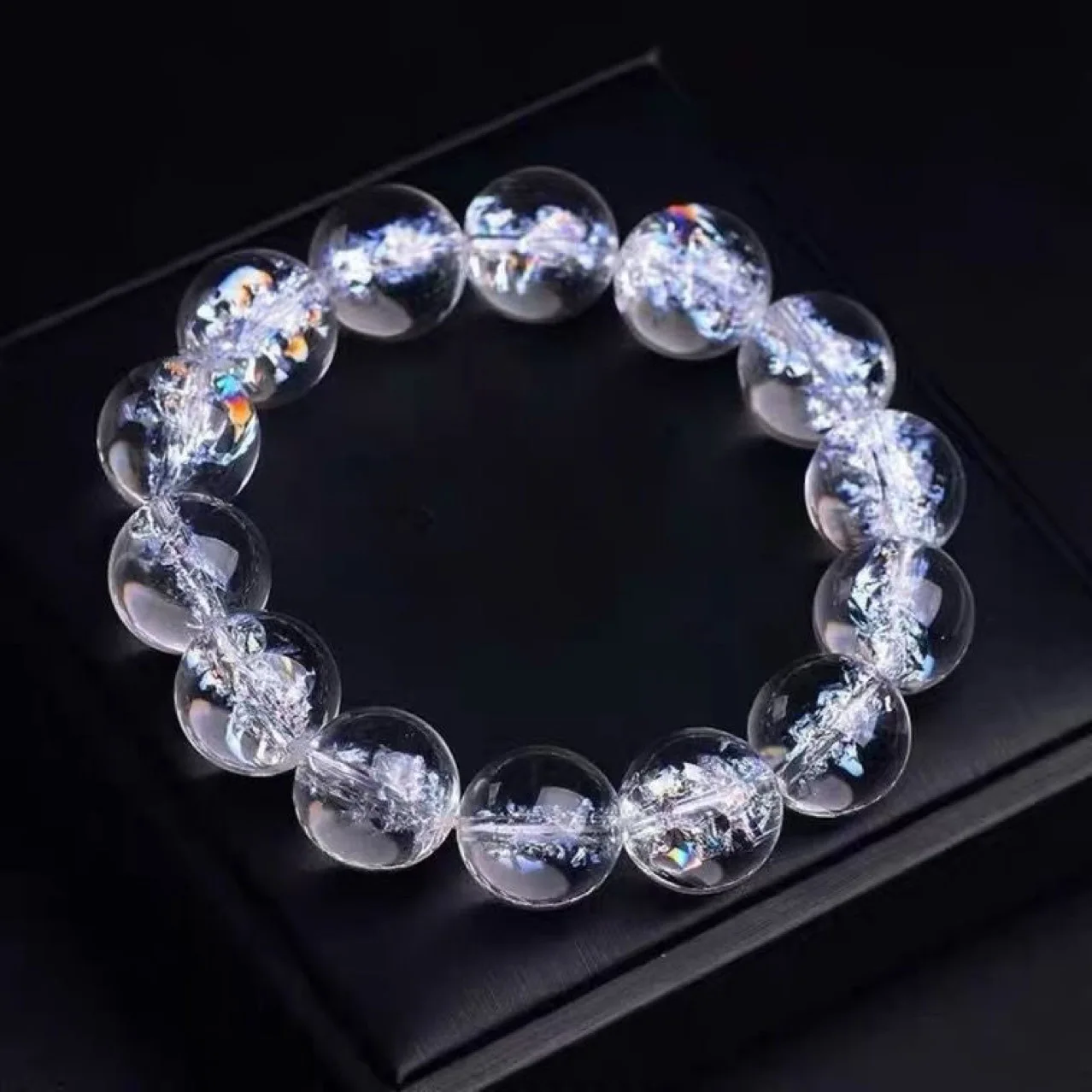 Natural Stone Beads Himalayan white crystal bracelet exploding crystal white crystal transparent for women