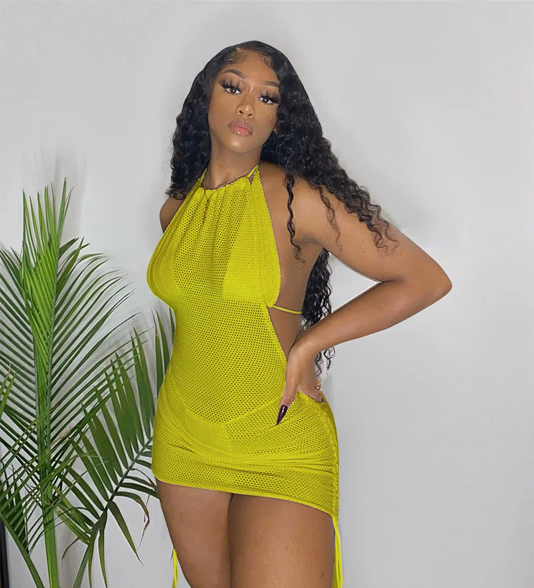 YIWU QIUDUN Sexy Woman Beach Crochet Bikini 3 Piece Swim Dress Set Thong Bathing Suit