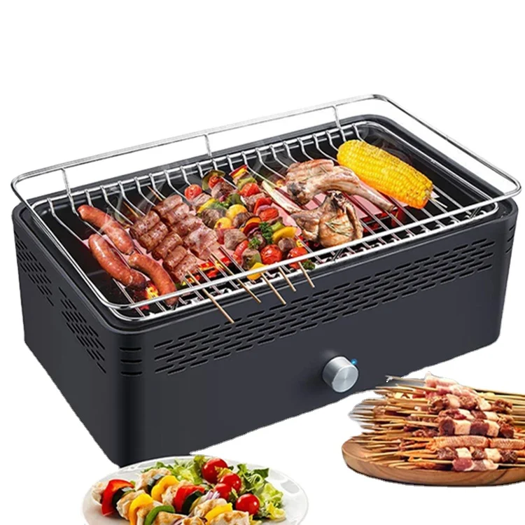 Korean Charcoal Barbecue Grill 35cm Household BBQ Camping Grill Stove Tabletop Smoker