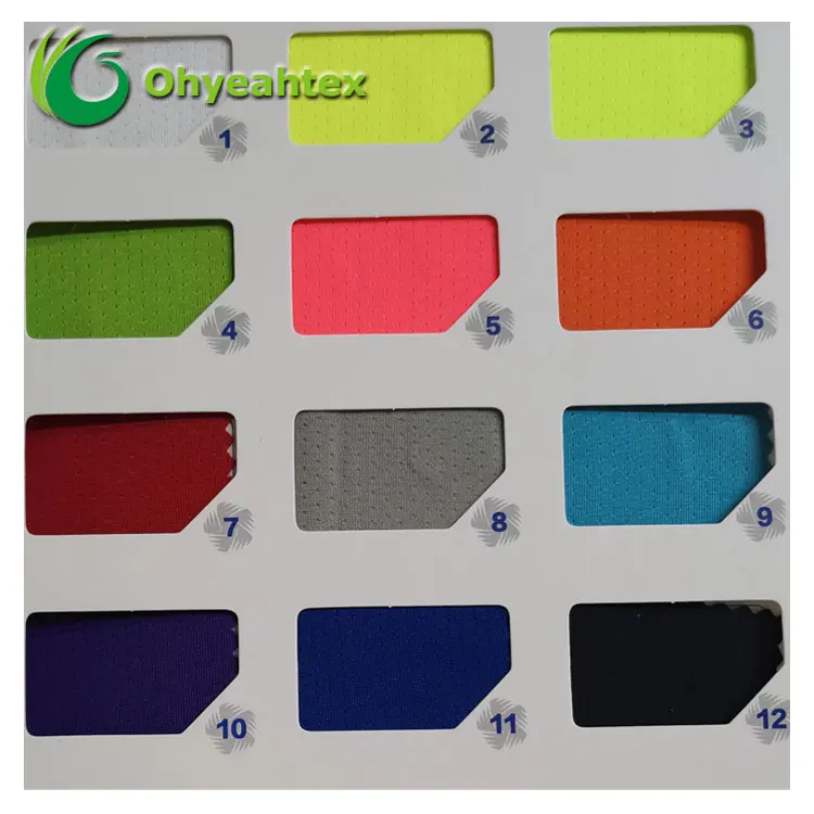 Eco-Friendly Stock Pinhole 170GSM 90%Polyester 10%Spandex Fabric For Sportswear