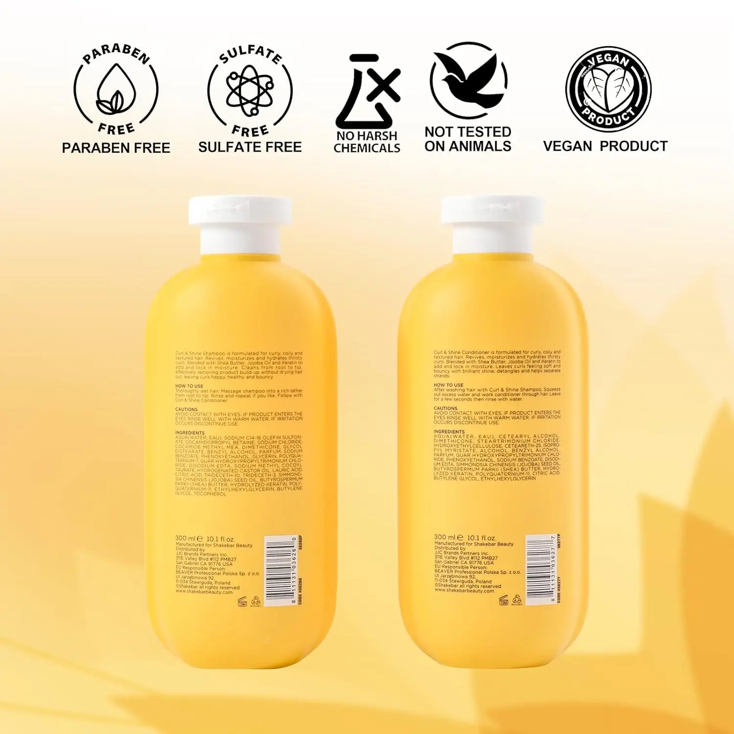 Shakebar Private Label Wholesale Natural Raw Materials for Curl Hair Keratin Jojoba Oil Shea Butter Shampoo and Conditioner