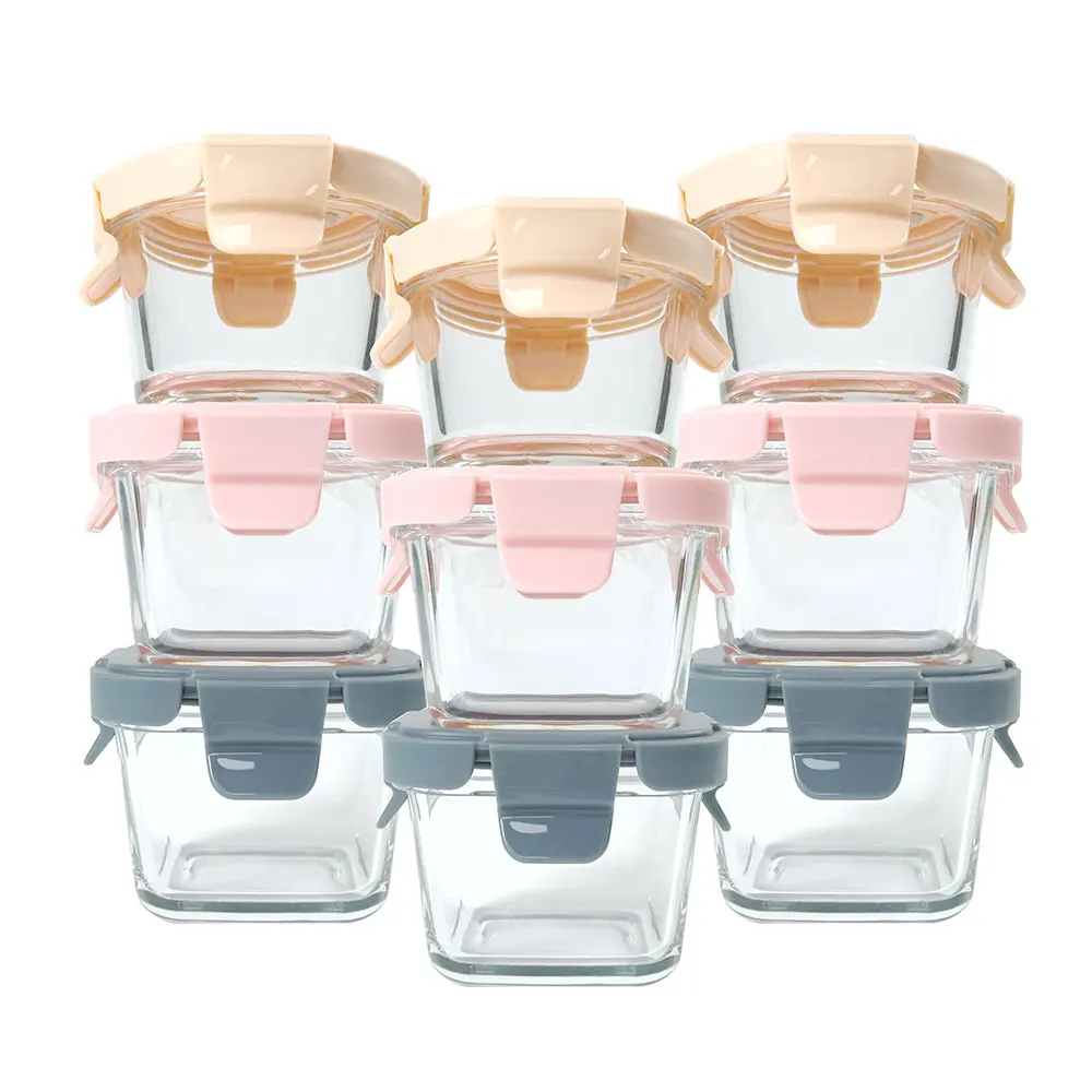 Baby Mini oven safe glass food storage Container set for baby use and BPA free  lid container