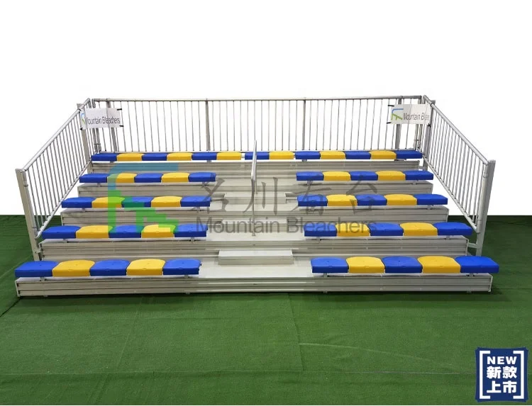 Low Rise 5 Rows Seating Bleachers Metal Grandstand Seating Tribunes  For Basketball Football Court