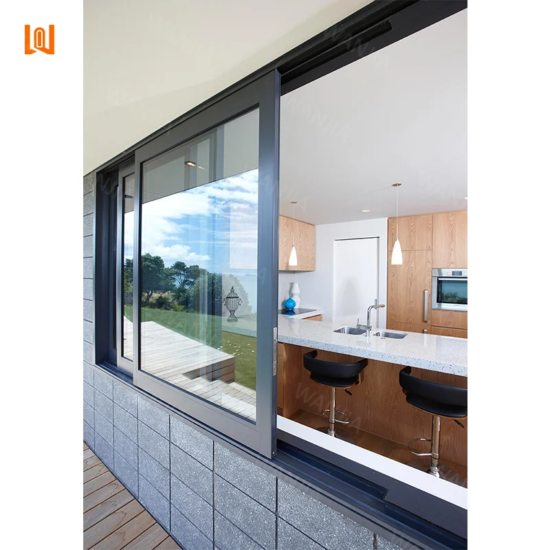 WANJIA Bulk Interior Custom Glass Windows House Home Sliding Windows Double Glazed Aluminum Sliding Windows