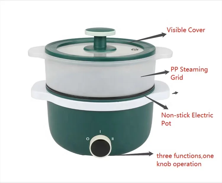 Electric Food Steamer Cooker Skillet Electric Multi Cooker  Hot Pot Nonstick Electric Multi-function Cooker