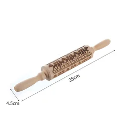 custom pattern non-stick cake bamboo wooden fondant decorative textured embossing rolling pin