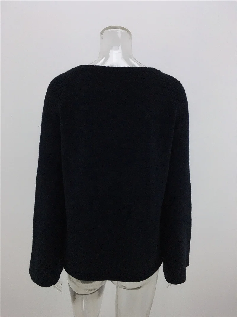 
spring autumn fashion hot seller long sleeves v-neck mandarin sleeve ladies pullover knit women sweater 