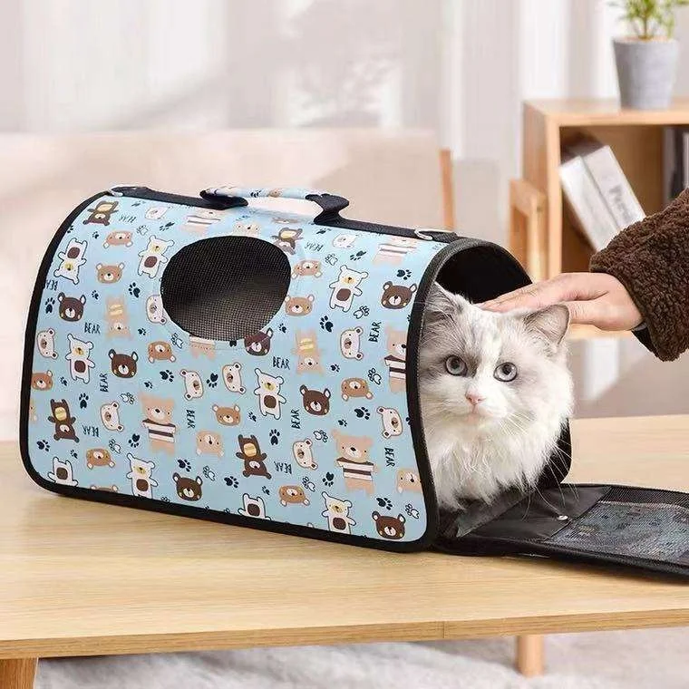 OEM mochila para gato Portable Cat Folding Pet One-Shoulder Oxford cloth Hand Bag Breathable Outdoor Carrier Pet Dog Hand Bag