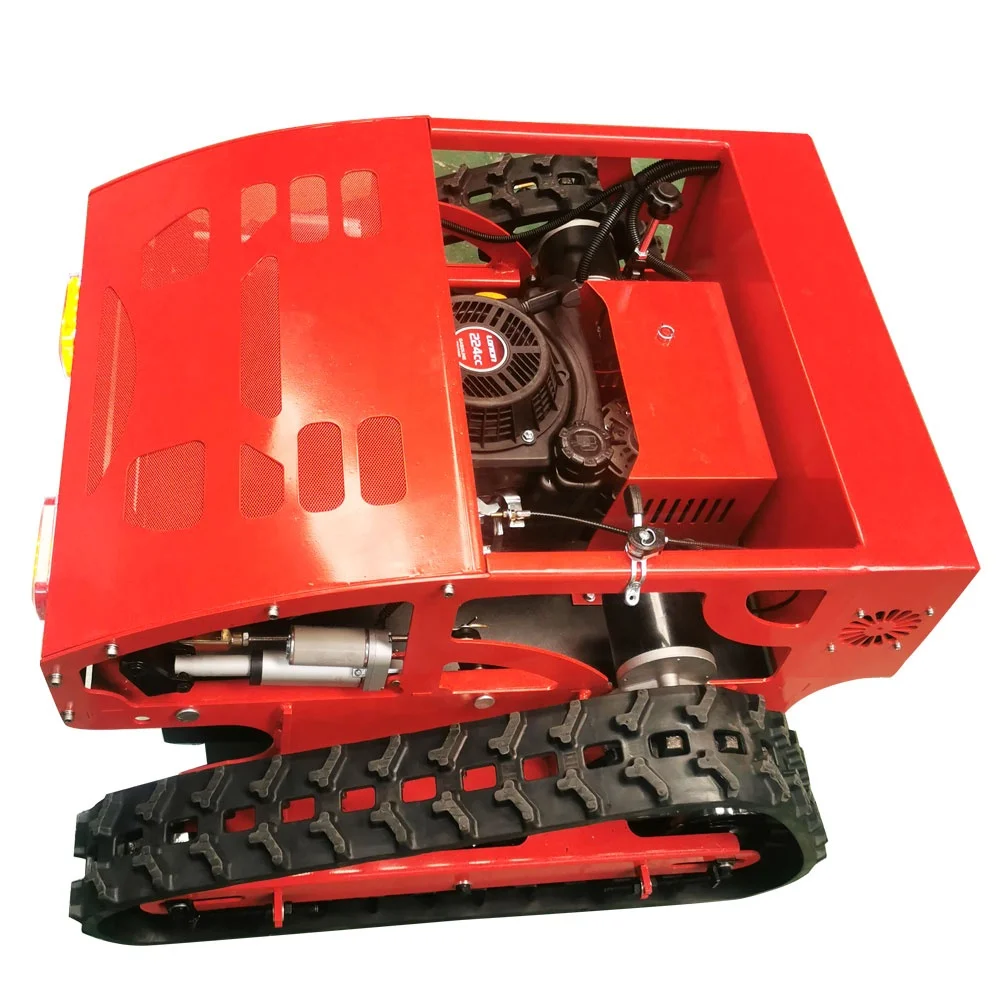 Crawler Type Remote Controlled Lawn Mover With 10-180mm Cutting Height 4 Stroke Electric crawler self-propelled Lawn Mover Robot