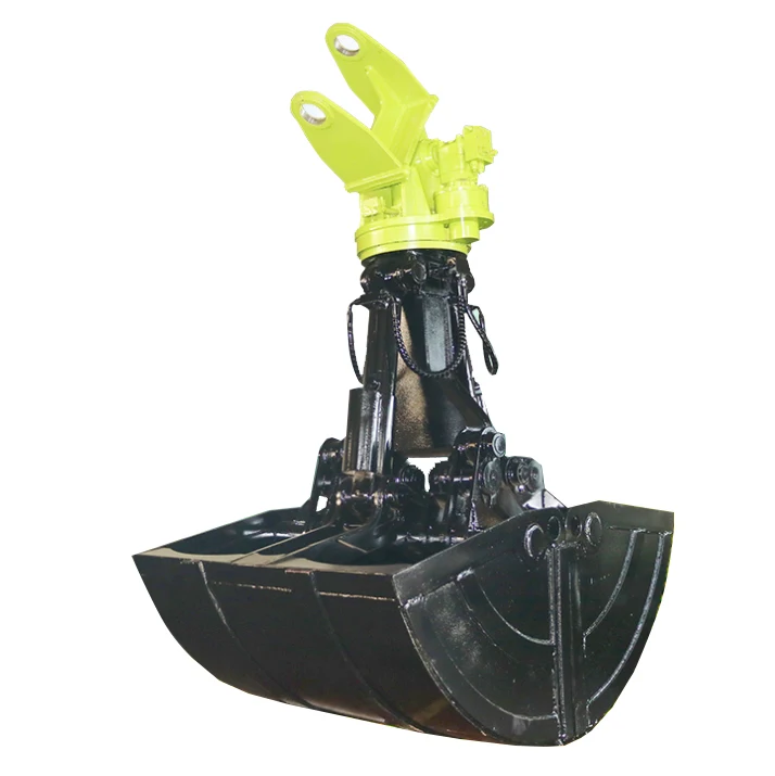 Rotation type clamshell bucket For ships trains automobiles handling operations