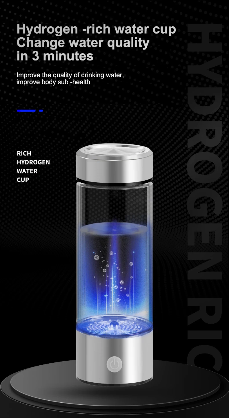 420ml Alkaline Hydrogen Water Bottle with Ionizer Filter Pitcher Type-C Charging Includes Hydrogen Water Generator Maker