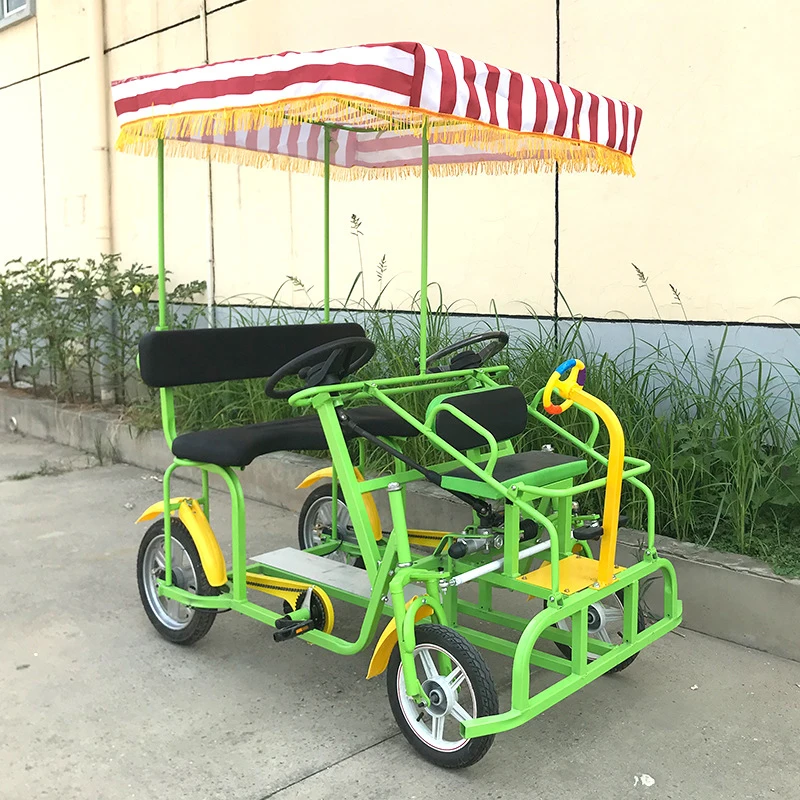 Four Wheel sightseeing tandem bicycle tourist and recreational vehicles adult 2 4 6 8 person tandem bike