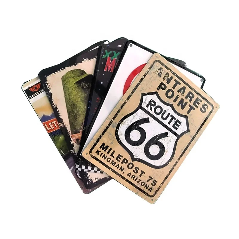 Custom Design bar outdoor personal 3d shaped  retro vintage garage bar sign diecut metal poster tin sign