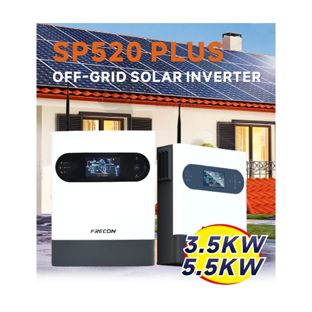 FRECON HOT Sale High Quality Sine Pure Wave Power IP65 MPPT OFF Grid 3KW 5KW 3.5KW 5.5KW 3 Phase Solar Inverter for Home