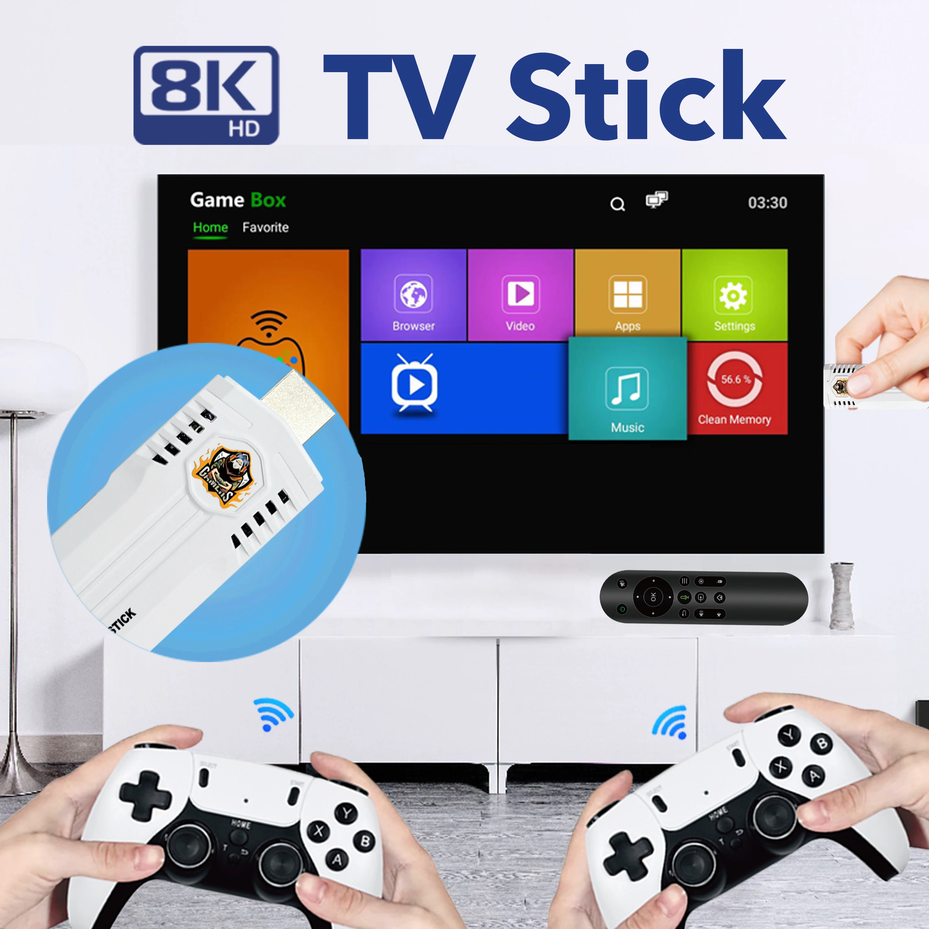 L K8 Pro Game Stick 4K HD Output Support TV System Classic Retro Gaming Console Portable TV Video Game Consoles 64GB
