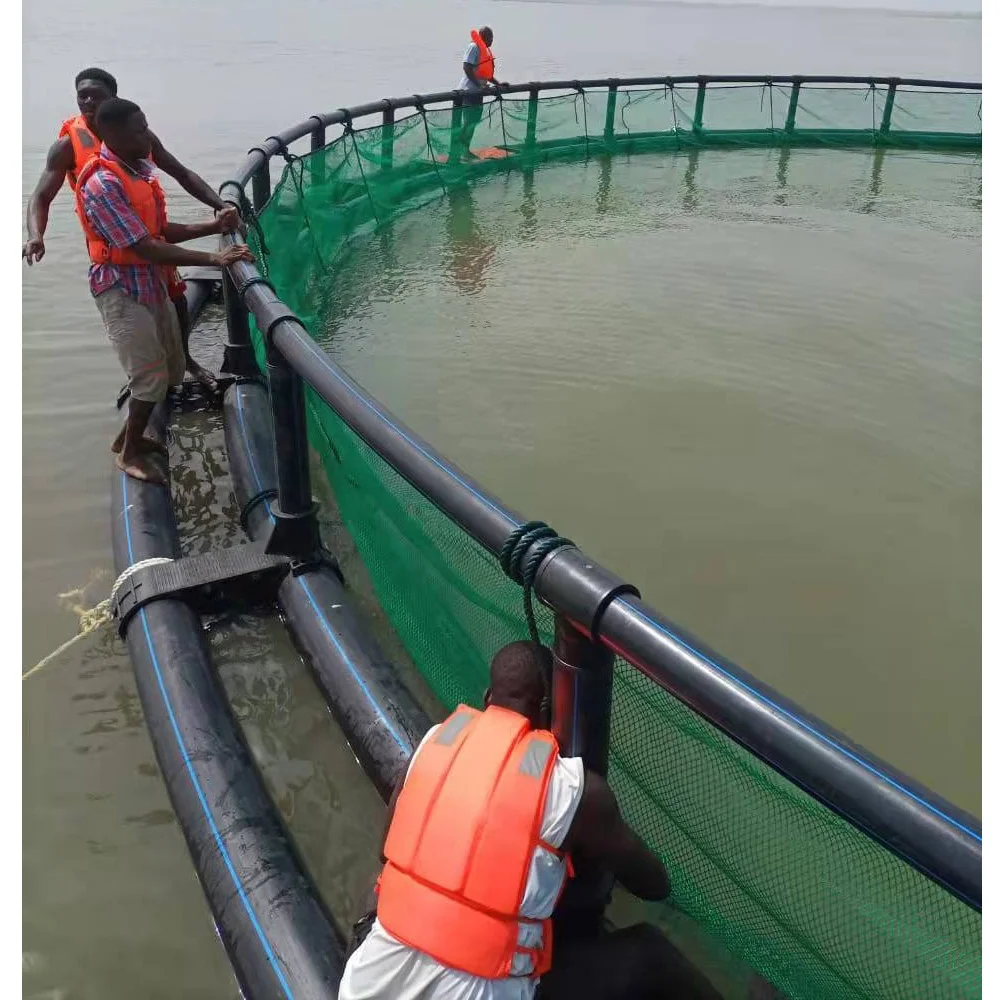 HDPE Floating Tilapia Fish Cage for Aquaculture Traps Chanos chanos