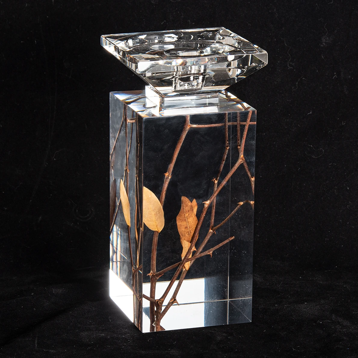 Nberhome French Style Clear 9 Arms Glass Candelabra Wedding Decoration crystal candle holder