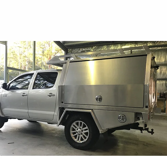 lamax design dual/single/extra cab aluminum ute tray and canopy with dog box and toolbox for pickup truck
