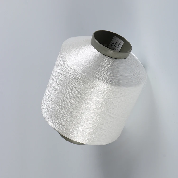 Optical White twist polyester yarn for woven label Prices Semi dull fdy filament 150 denier polyester yarn fdy 75 36