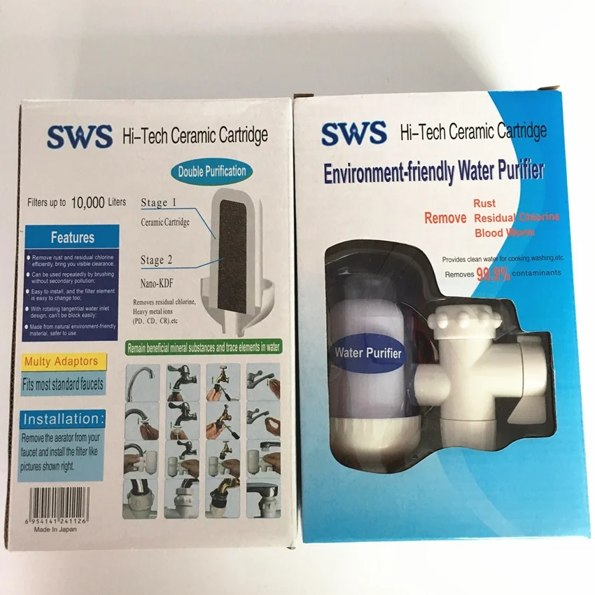 Household portable home drinking kitchen faucet water cartridges tap water filter cartridges ceramic water tap customized