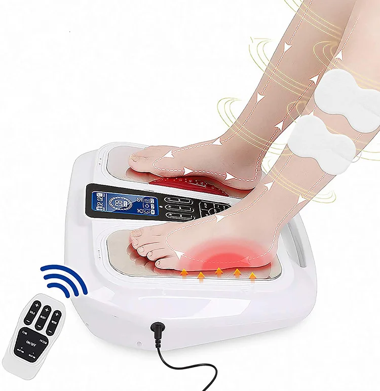 EMS Electric Foot Massager Machine Blood Circulation Heating Infrared Function Electronic Stimulator Foot Massage
