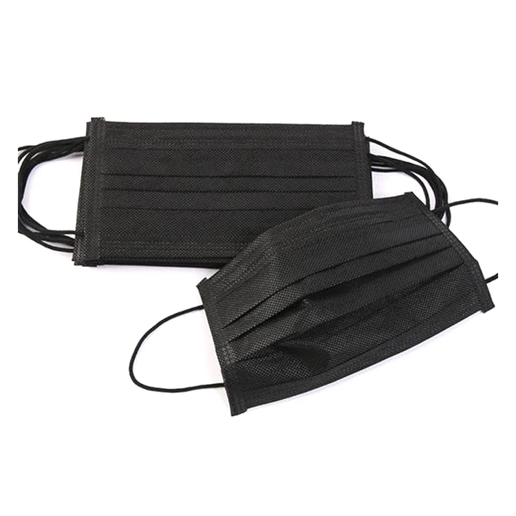 
Non Woven Face 3ply Protection Protective Disposable Quality Facemasks Layers Non-woven By Box Ear loop Black Medical Mask 