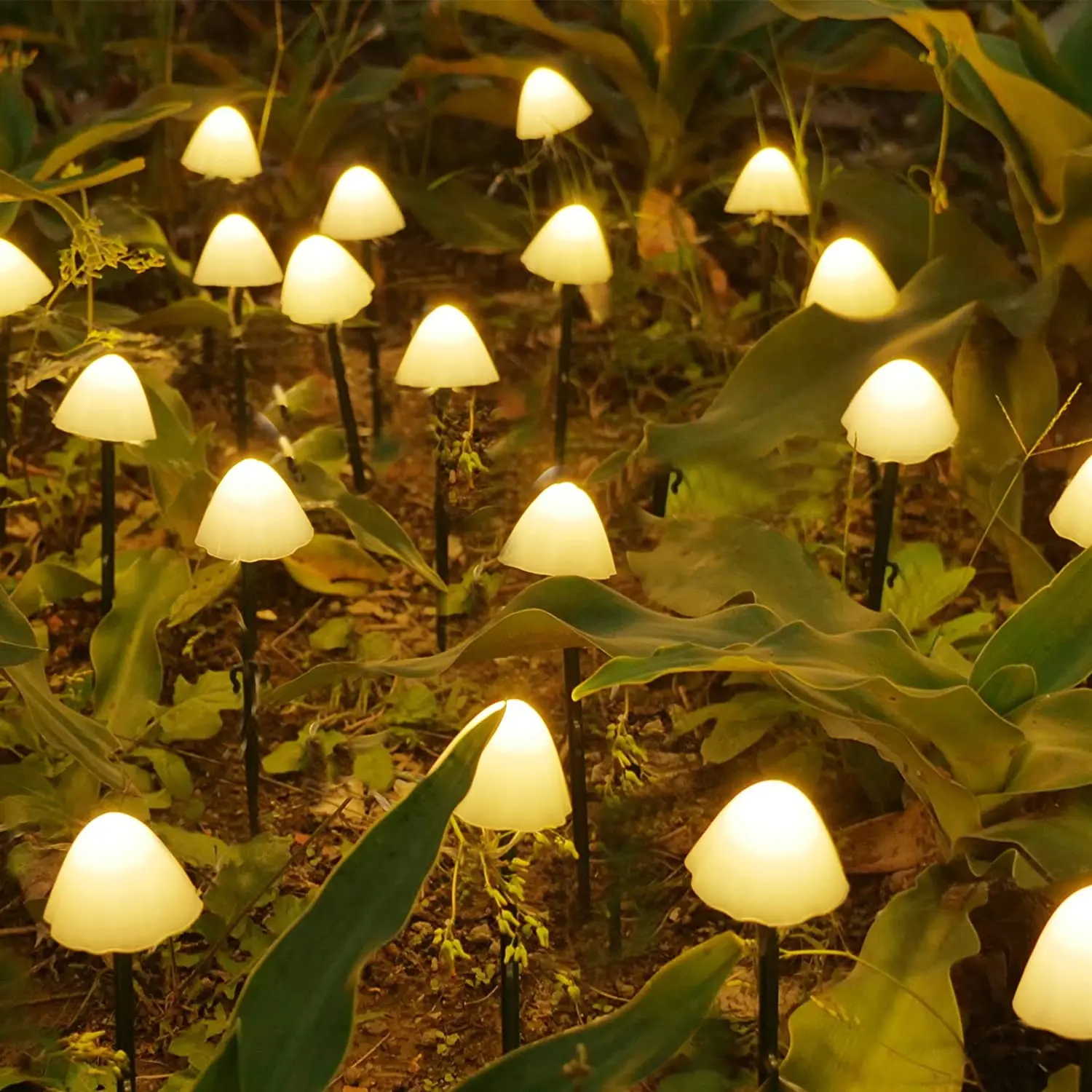 Waterproof outdoor solar Garden 10L 20L 30L Mushroom String Lights Solar Ground Stake Garden Lights Outdoor Landscape