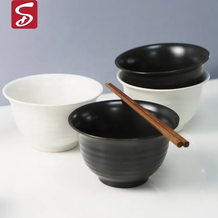 SHARDON Wholesale 4Pcs Microwavable Bowls Kitchen Ceramic Bowls for Restaurant Home Use Custom Logo Porcelain 6 Inch Ramen Bowl