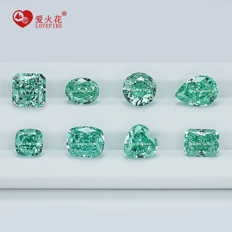 wholesale loose gemstone paraiba colors pear shape 5A+ 4K CZ zircon stone crushed iced cut cubic zirconia