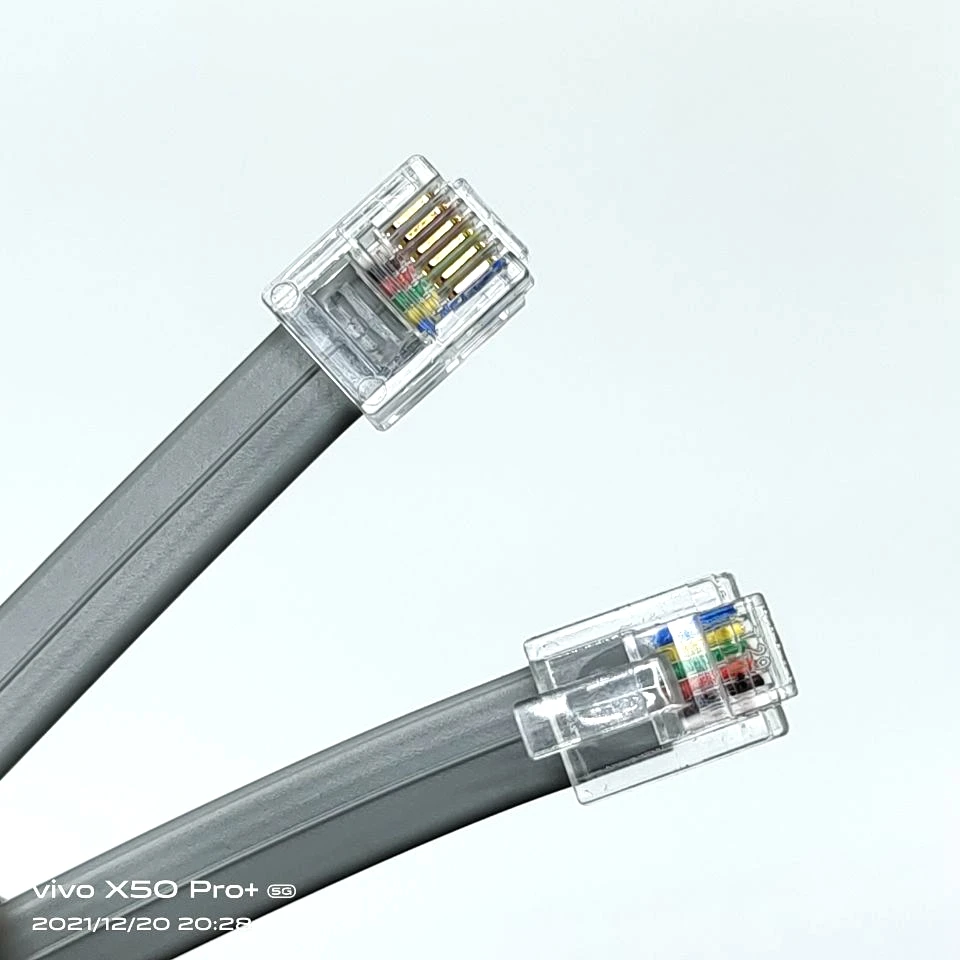 Indoor telephone jumper cable RJ45 RJ11 rj12 Cat3 UTP cablecable rj12 6-core cabl