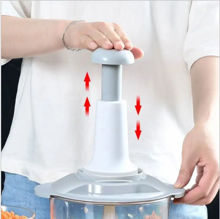 Plain Edge Old Fashioned Onion Manual Food Chopper 18/8 Stainless Steel Blades