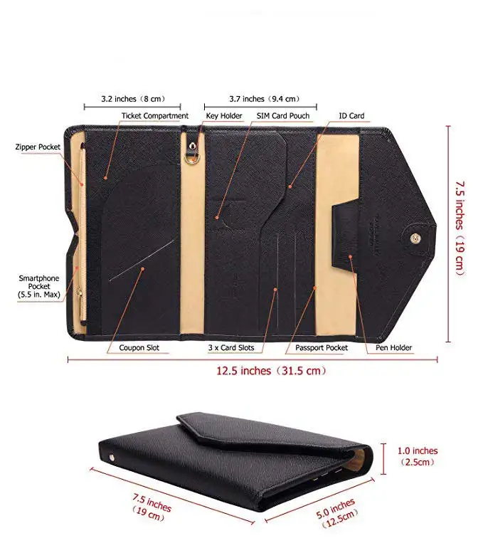 Gift Set Women White Leather Waterproof  Vegan Organizer Sublimation Cover Pu Personalized Travel Wallet Family Passport Holder