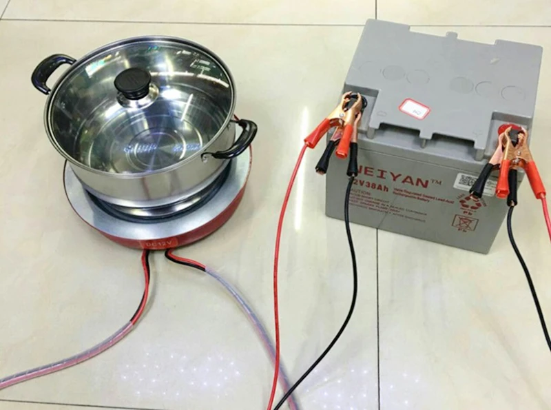 Solar Cookers Manufacturer Easy Use 12V 24V DC Electric Induction Cooker Outdoor Solar Powered and Battery Stove