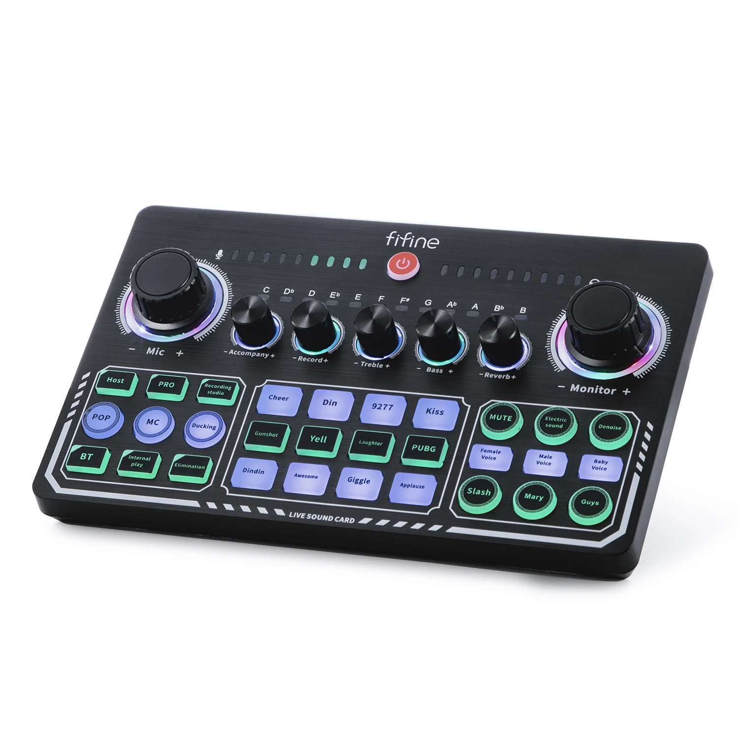 Fifine SC6 Professional Studio Sound Card Mixer Live Streaming Audio Console Mixer Youtube Wireless Sound Card