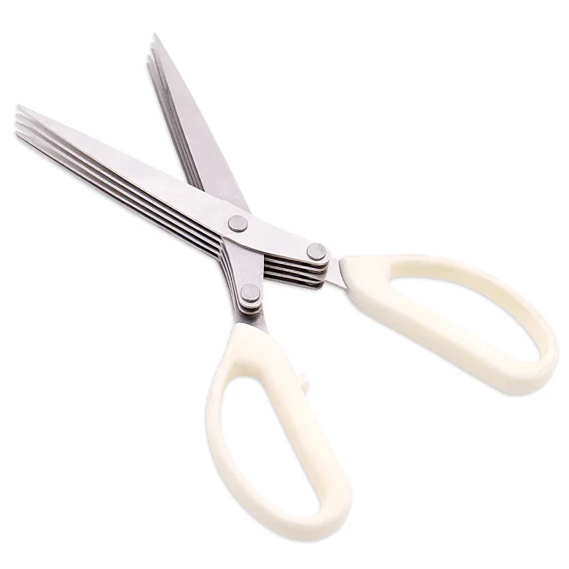 Stainless steel paper green onion chopped kitchen 5 blade scissors tijeras de papel