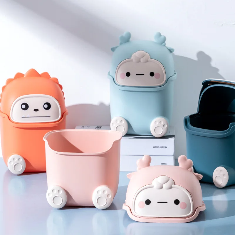 Kitchen Desktop Trash Can Plastic Mini Waste Bin Dustbin Office Table Garbage Bin Trash Basket