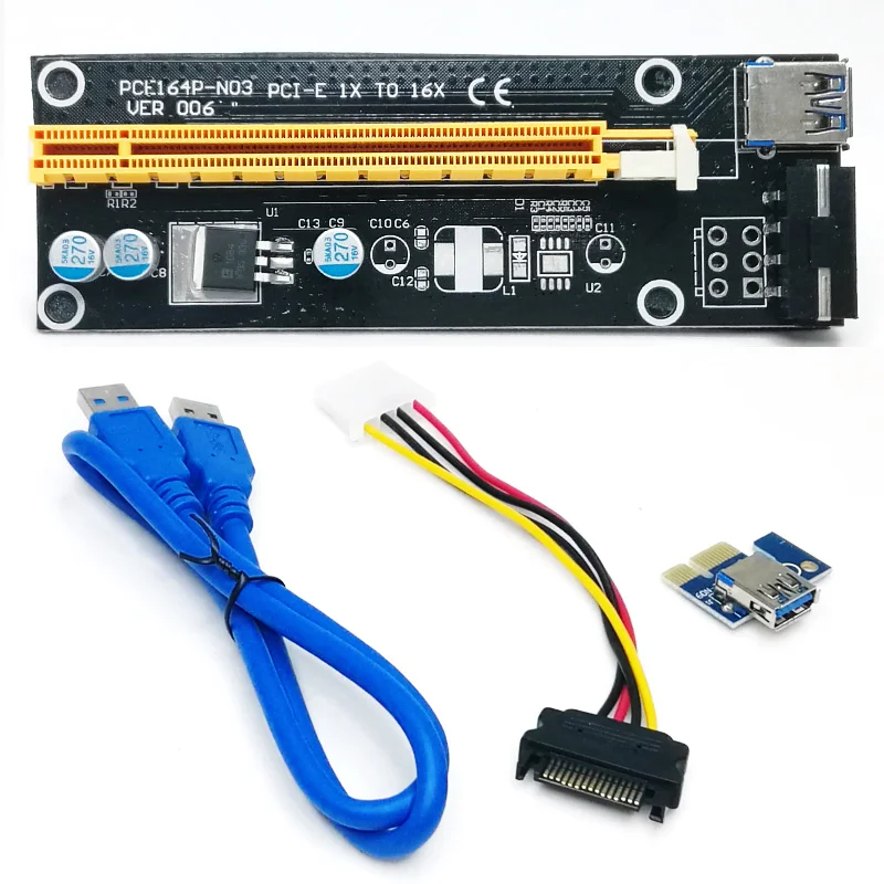 Райзер-карта VER006S PCI-E кабель USB 3 0 PCI VER006 Express 1X до 16X адаптер PCIe для графической